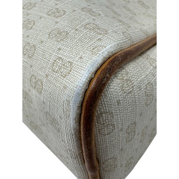 Gucci Vintage 1970s GG Monogram Crossbody Bag – White and Brown leather - Picture 11 of 16